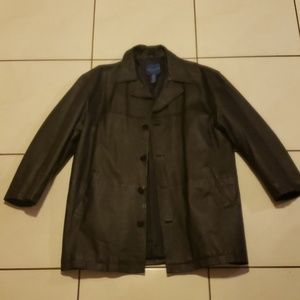 Genuine  Leather Coat Men's Large